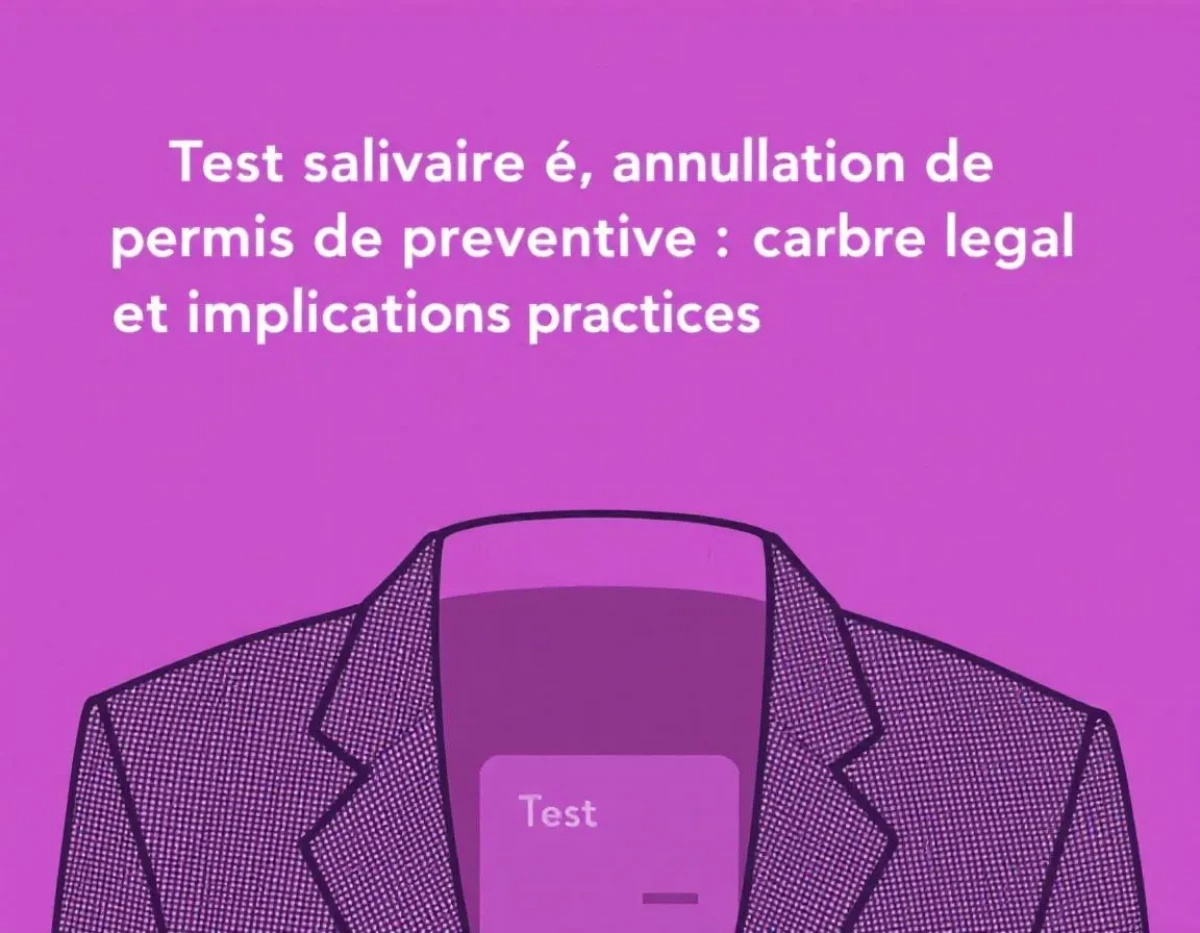 Test salivaire et annulation de permis de manière préventive : cadre légal et implications pratiques